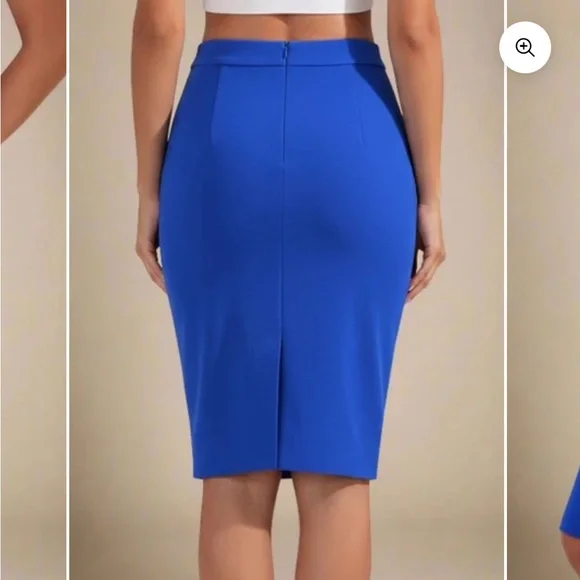 Amanda & Chelsea Vibrant Blue Pencil Skirt - Picture 3 of 9